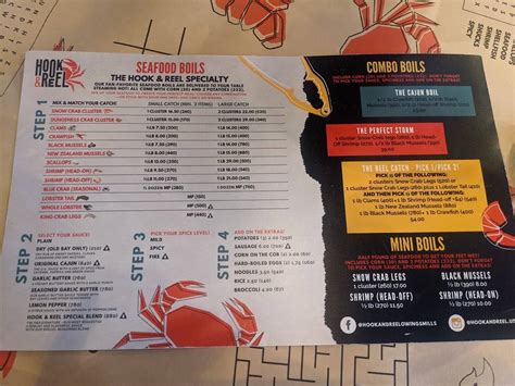 Carta De Hook And Reel Cajun Seafood And Bar Owings Mills