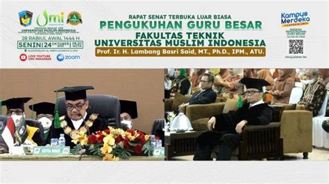 Prof Lambang Basri Jadi Guru Besar Pertama Teknik Sipil Ft Umi Bahas