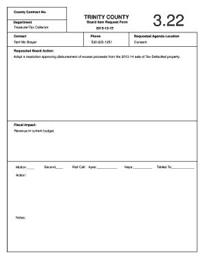 Fillable Online Adopt A Resolution Approving Disbursement Of Excess