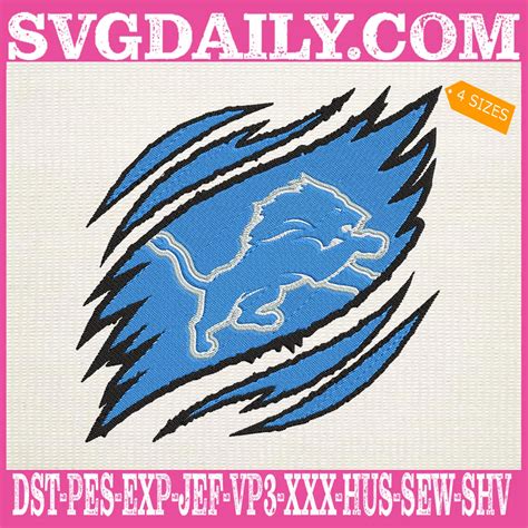 Detroit Lions Embroidery Design Svgdaily Daily Free Premium Svg Files