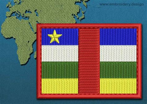 Design Embroidery Flag Of Central African Republic Rectangle With Colour Trim By Embroidery Design