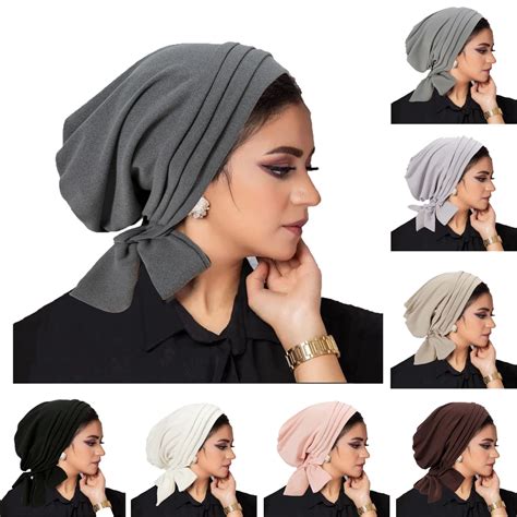 Bonnet Hijab Pliss Pour Femme Musulmane Turban Volants Bonnet De Chimio