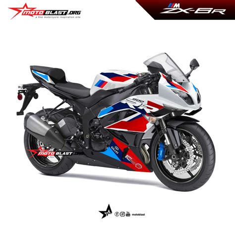 Digital Modifikasi Striping Kawasaki Ninja Zx R Tricolor Motoblast