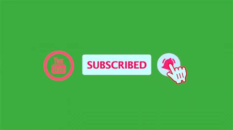 Pink Subscribe Button Green Screen Youtube