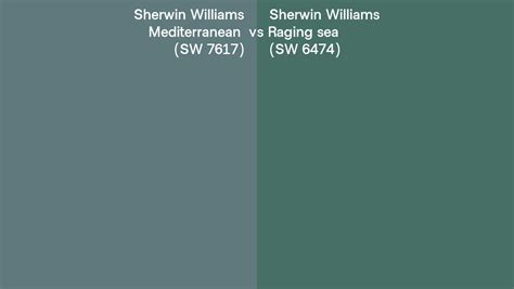 Sherwin Williams Mediterranean Vs Raging Sea Side By Side Comparison