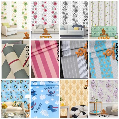 Jual Wallpaper Dinding Motif Salur Bunga Hijau Ukuran 45 Cm X 8 Meter