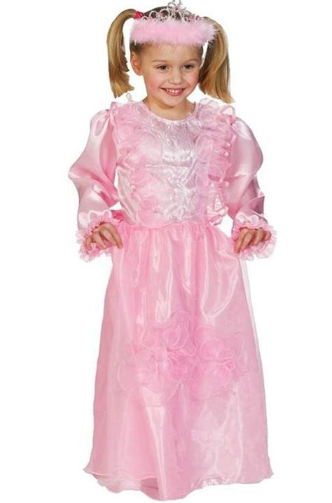 Costume Di Carnevale Bambina Principessa Rosa Lungo Verticale