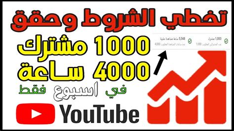 الحصول على 1000 مشترك و4000 ساعة مشاهدة بطريقة حصرية 2022 فعل قناتك