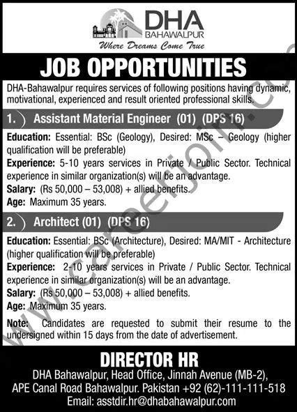 Defence Housing Authority Dha Jobs July 2021