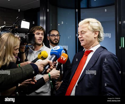 The Hague Geert Wilders Pvv Speaks To The Press After A Meeting