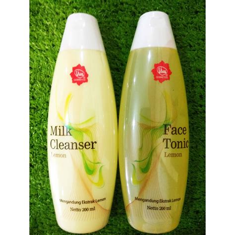 Jual Paket Viva Milk Cleanser Face Tonic Lemon Ml X Botol Shopee