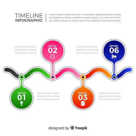 Free Vector Flat Colorful Time Line Infographic