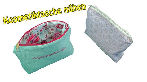 Gro E Kosmetiktasche N Hen Diy N Hen F R Anf Nger Anleitung Youtube