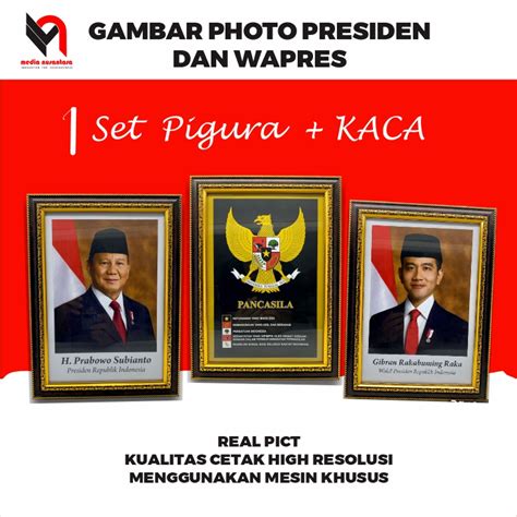 Jual CETAK FOTO Presiden Dan Wakil Indonesia Bingkai Prabowo Gibran