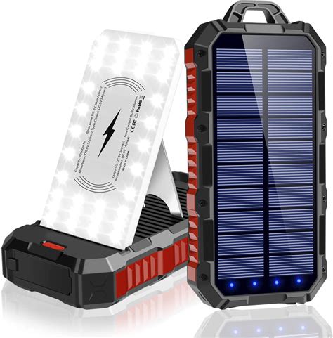 Portable Mah Wireless Charging Solar Power Bank With Phone Stand