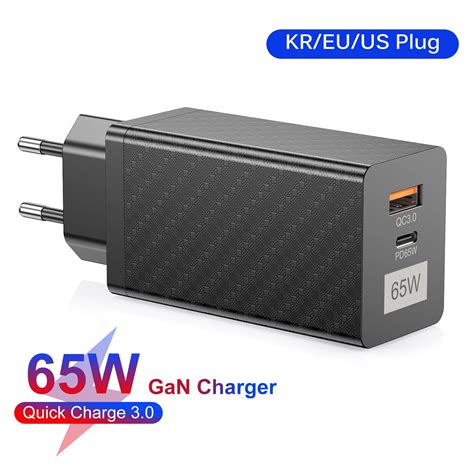 65W GaN Charger For IPad Macbook Laptops QC PD 3 0 USB Type C Super