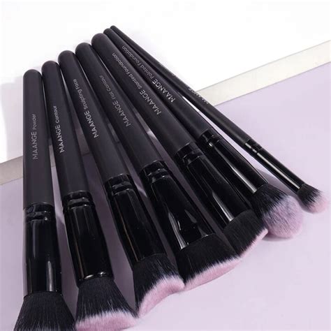 Acheter Maange Set De 7 Pinceaux De Maquillage Noir Au Meilleur Prix