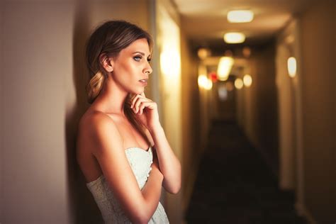 Women Hallway Bare Shoulders 500px Kyle Cong Wallpaper Resolution