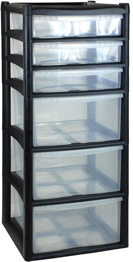 Crazygadget® Extra Large 6 Drawer Tower Storage Draw Plastic School