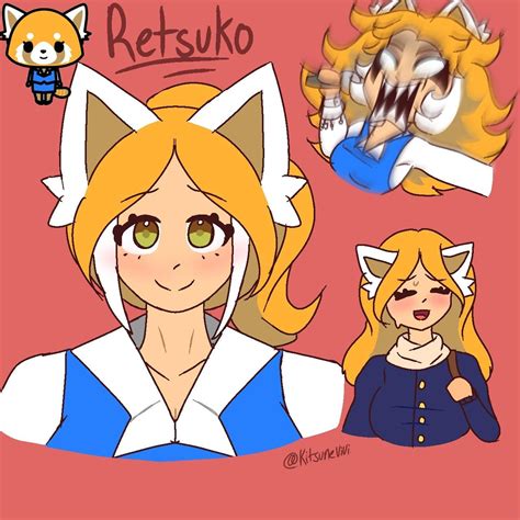 Human Retsuko Fenneko And Haida As More Art Practice Raggretsuko