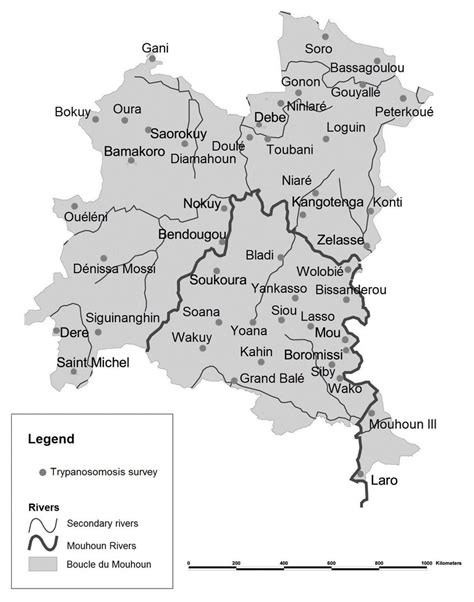 Region Of Boucle Du Mouhoun Location Of The Surveyed Villages