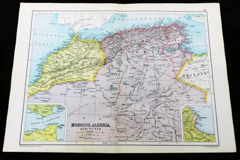 Ancien Carte De Afrique Du Nord Maroc Alg Rie Tunis Tripoli Alger