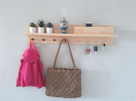 Wooden Peg Rail For Kids Room Custom Natural And White Wood Shelf