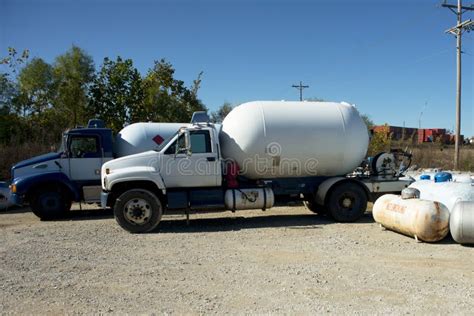 Propane Trucks Stock Image Image Of Steel Tanks Plant 35341359