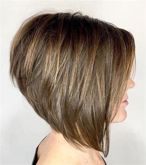 Angled Layered Lob Stacked Haircuts Stacked Bob Hairstyles Bob