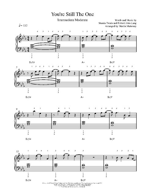 You're Still The One by Shania Twain Sheet Music & Lesson ...