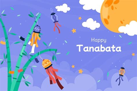 Free Vector Hand Drawn Tanabata Festival Outdoors Background