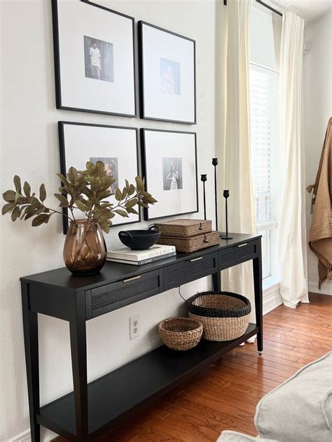 Woven Drawer Console Table Black Curated On Ltk Dining Room