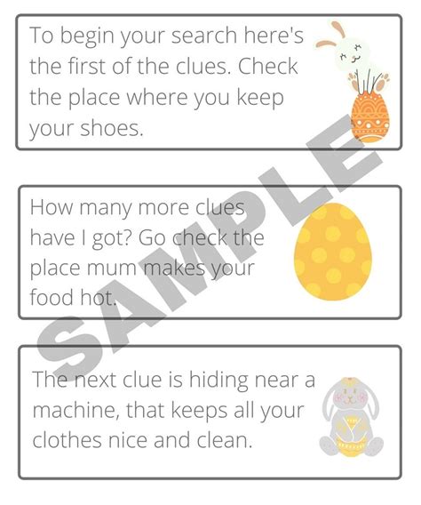 Free Printable Indoor Easter Egg Hunt Clues Finding Myself Young