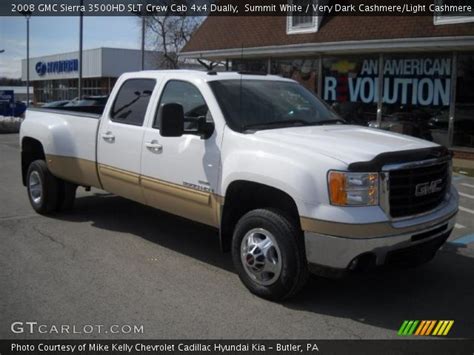 Summit White 2008 Gmc Sierra 3500hd Slt Crew Cab 4x4 Dually Very