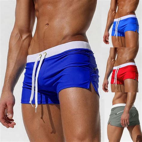 Plus Size Men Breathable Trunks Pants Solid Swimwear Beach Shorts Slim