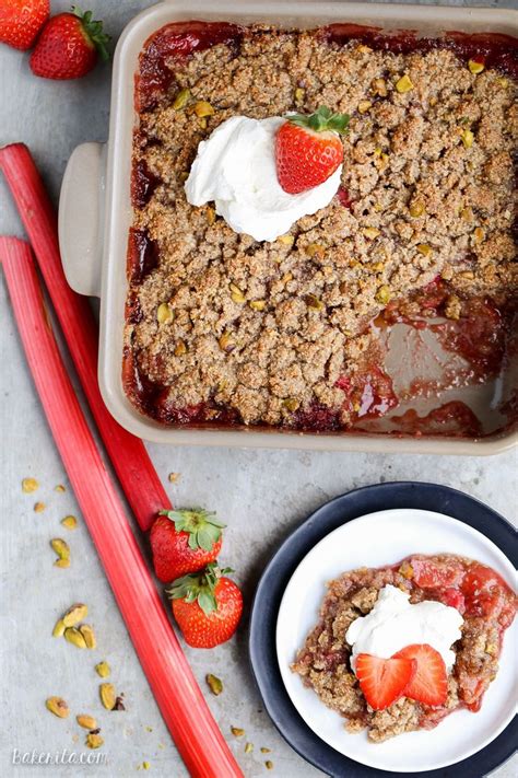 Gluten Free Strawberry Rhubarb Crisp Vegan And Refined Sugar Free Recipe Rhubarb Crisp