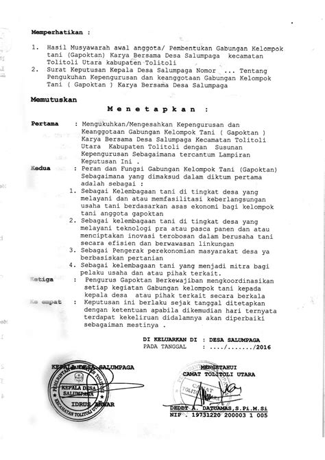 Contoh Surat Pengukuhan Kelompok Tani 41 Koleksi Gambar