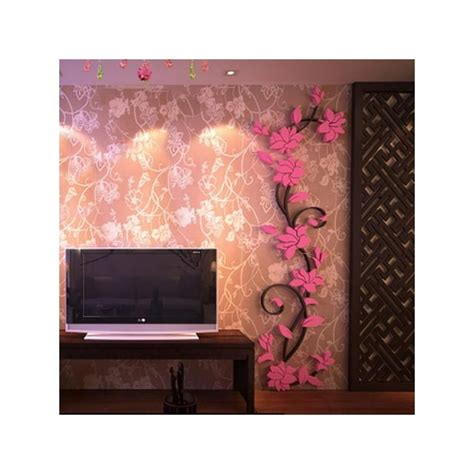 Diy 3d Removable Wall Sticker Acrylic Decal Mural Flower Home Room