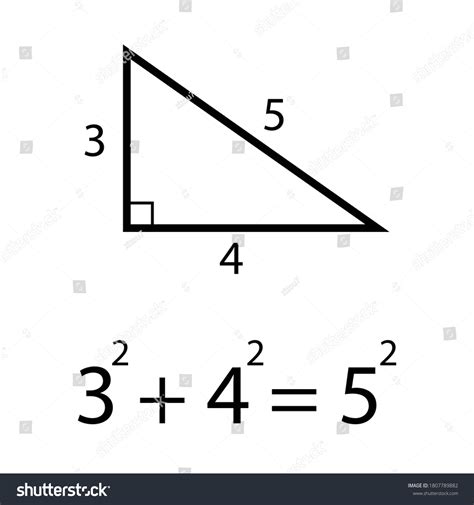 Right Triangle Pythagorean Theorem Example Stock Vector (Royalty Free ...