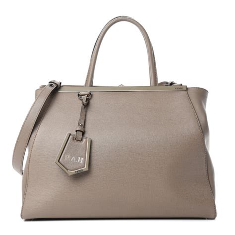 Fendi Vitello Elite Regular 2jours Tote Tortora 764074 Fashionphile