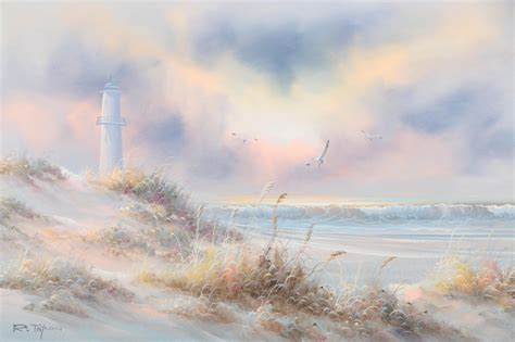 R Taylor Oil Painting Of A Lighthouse Ebth