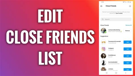 How To Edit Close Friends List On Instagram Youtube