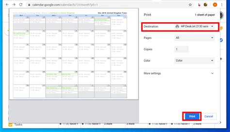 How To Print Google Calendar Print To Paper And Save In Pdf