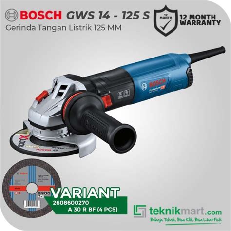 Jual Bosch Angle Grinder Gerinda Tangan Listrik Mm W Gws