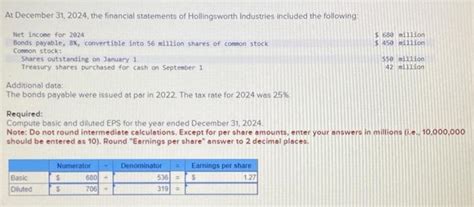 Solved Required Compute Basic And Diluted EPS For The Yeor Chegg