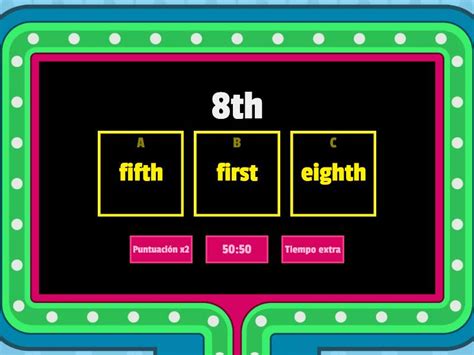 Ordinal Numbers Gameshow Quiz