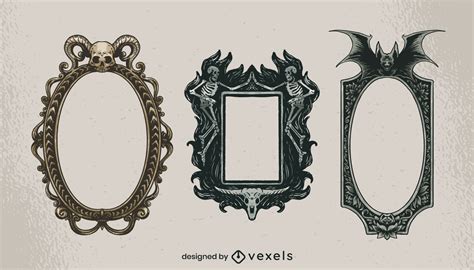 Gothic Antique Frames Set Vector Download