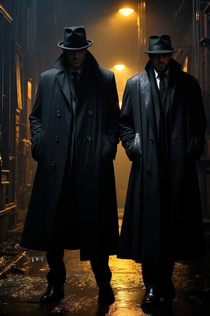 Premium Ai Image Two Men In Black Coats