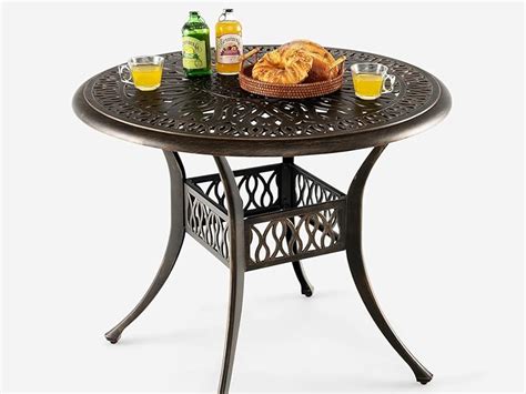 Giantex Table De Jardin Ronde Ø 90 Cm Table Bistro Ronde Avec Trou De