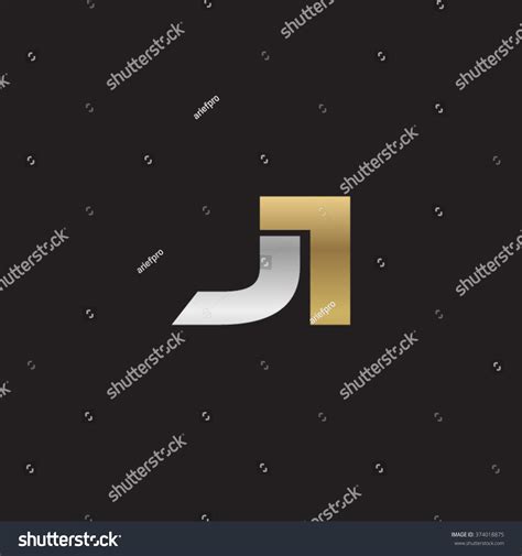 Ji Company Linked Letter Logo Golden Silver Royalty Free Stock Vector